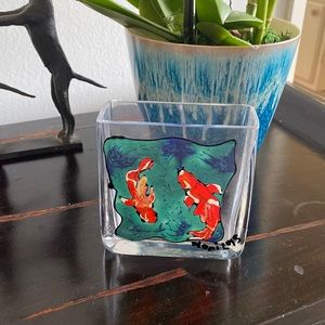 Koi glass vase